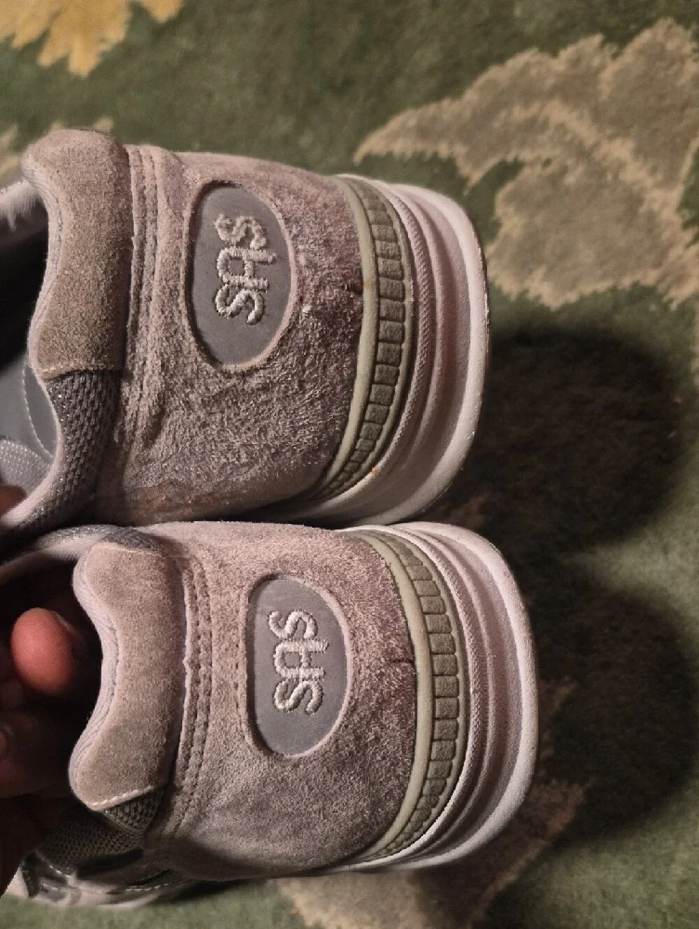 SAS Men's Gray Suede & Mesh Velcro Sneakers